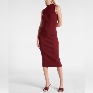 Express sleeveless mock neck midi dress